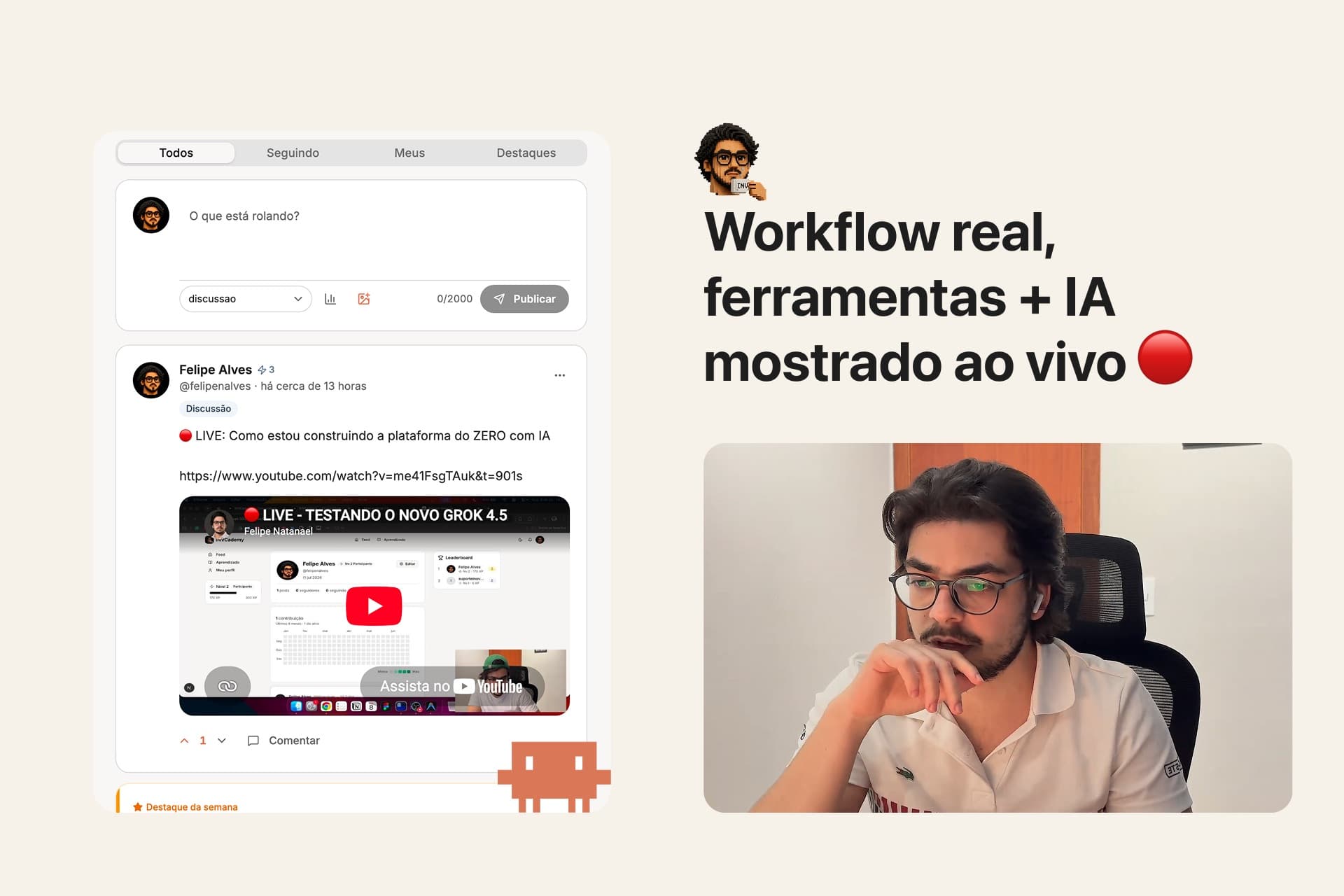 Workflow real com ferramentas e IA
